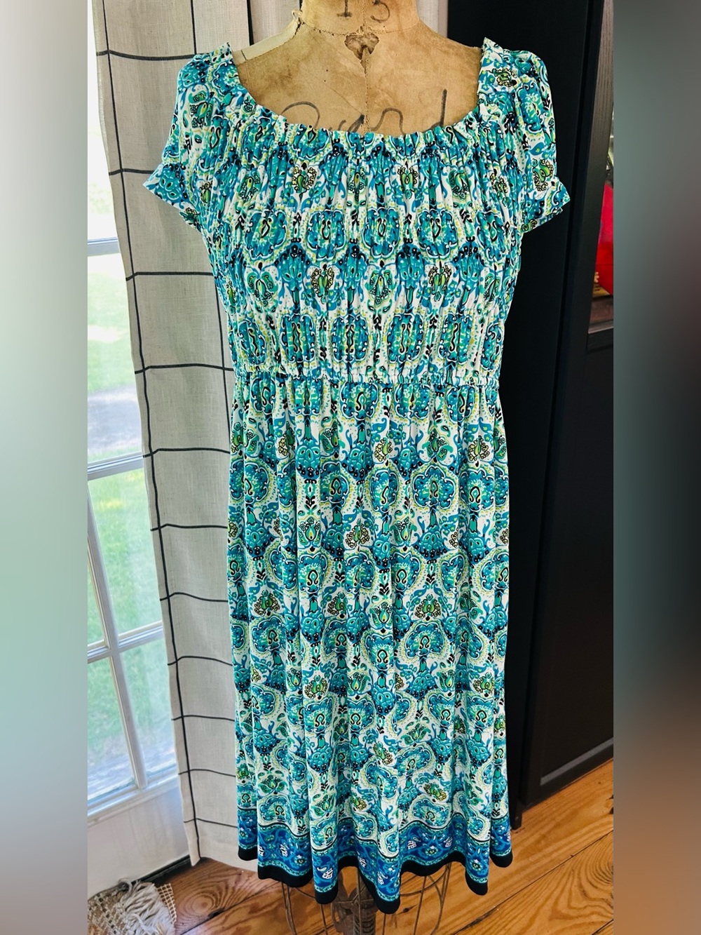 Women’s Empire Waist Printed Smocked Dress